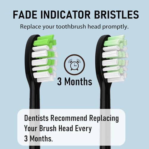 Black Toothbrush Replacement Heads for Philips One - 12 Pack | Tekgani