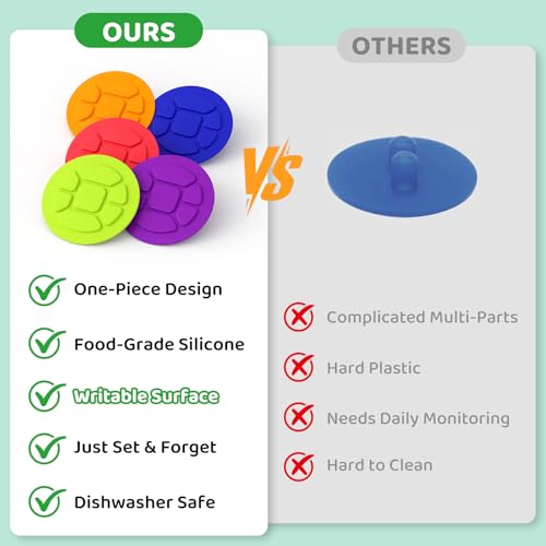 Silicone Fermentation Lids for Wide Mouth Mason Jars - 5-Pack