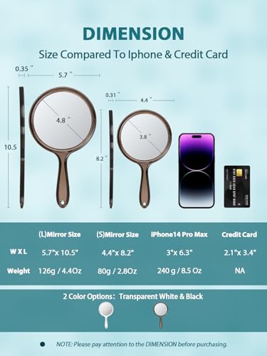 Handheld 15X Magnifying Mirror for Makeup - Macaki 8.3"