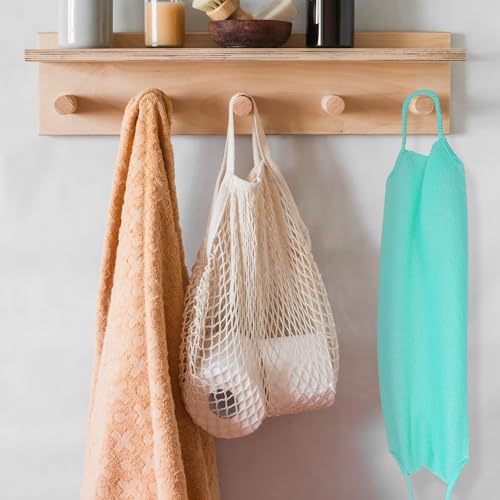 2-Pack Exfoliating Back Scrubber with Handles - Nylon Shower Towel
