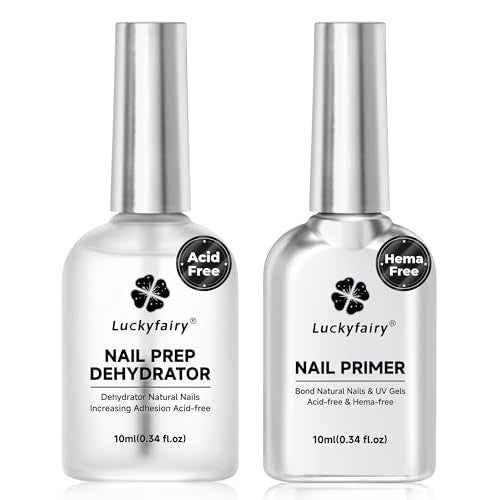 Luckyfairy Nail Dehydrator & Primer Kit - Acid-Free, HEMA-Free