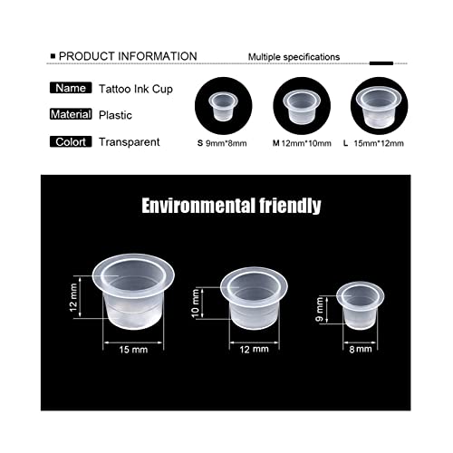 Yuelong 1000pcs Small 9mm Tattoo Ink Caps - Pigment Cups for Tattoo Supplies