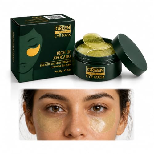 Avocado Collagen Eye Patches – Hydrating Under Eye Masks (30 Pairs) Brightening & Puffiness Reduction