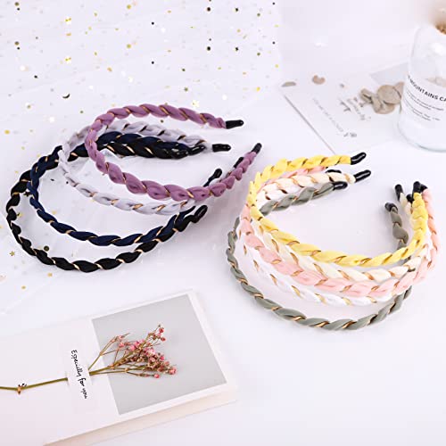 ZIRICHER Thin Metal Spring Headbands for Women - Multicolor Wavy Hair Hoop
