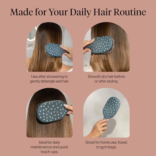 Kitsch Smooth & Polish Hair Brush Coastal Blue - Detangler & Shine Enhancer