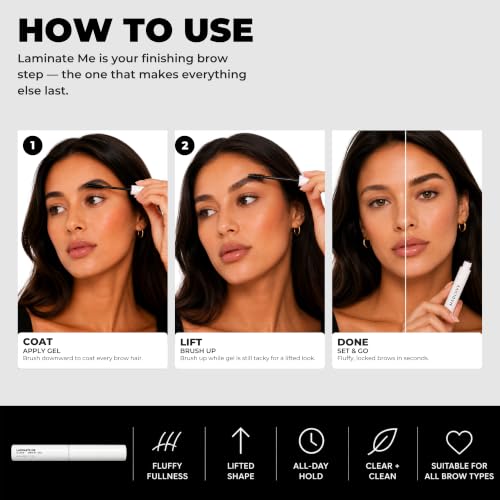 MADLUVV Laminate Me Clear Eyebrow Gel - Long-Lasting Medium Hold Formula