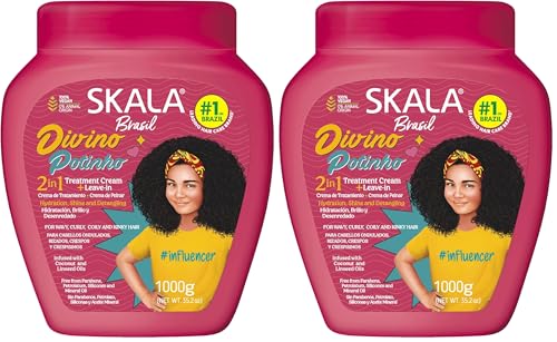 SKALA Kids 2-in-1 Treatment Cream & Leave-In Conditioner - 2.2 lb Vegan Coconut Oil Formula for Curly Hair
