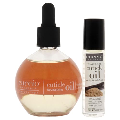 Cuccio Naturale Vanilla Bean & Sugar Cuticle Oil Set - Hydrating Nail & Cuticle Care, 1 Fl Oz, 2 Pack