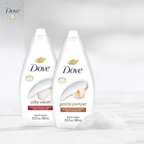 Dove Body Wash Variety Pack 2x25.35 Fl Oz – Silky Velvet & Gentle Pamper, Plant-Based Moisture, Vegan & Sulfate-Free