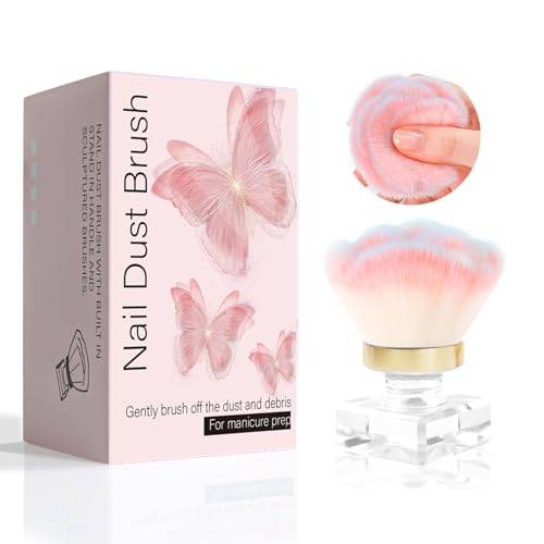 ANGNYA Rose-Shaped Nail Dust Brush with Gradient Color & Case