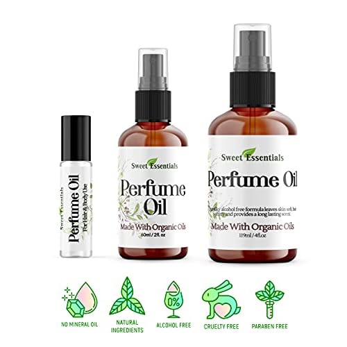 Sweet Essentials BACCARAT ROUGE-540 - (MFK Type), Fragrance - Perfume Oil, Made with Organic Oils, 2oz, Spray on Perfume Hair & Body Oil - Alcohol, Silicone & Preservative Free