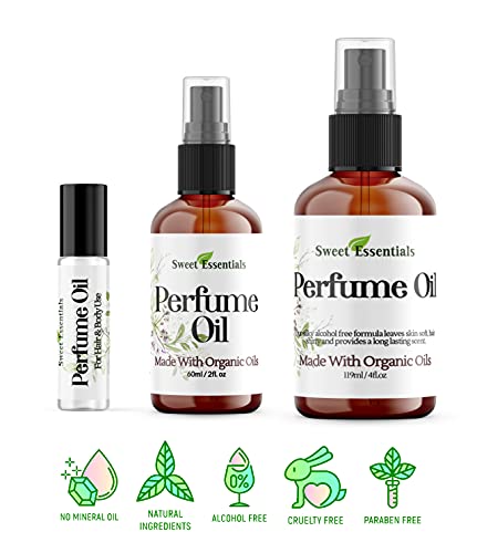 Jasmine Vanilla Perfume Oil - 2 Fl Oz | Organic & Alcohol-Free