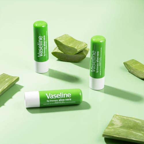 Vaseline Lip Therapy Aloe Vera Balm - 4-Pack for Dry, Chapped Lips