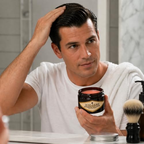 JS Sloane Mediumweight Water-Based Hair Pomade - Medium Hold, High Shine, 4 oz