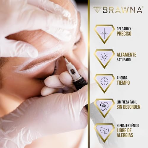 BRAWNA Pre-Inked PMU Mapping String for Brows & Lips - 2 Pack (White/Yellow)