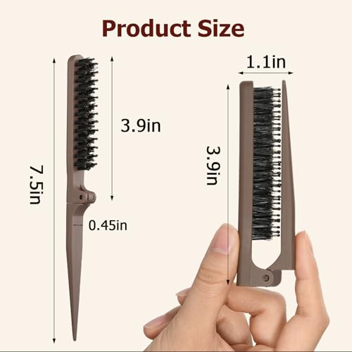 Teasing Brush for Fine Hair | Boar Bristle Styling & Edge Control