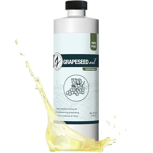 Zatural 16 Fl Oz Cold Pressed Grape Seed Oil - High Smoke Point & Natural Skincare