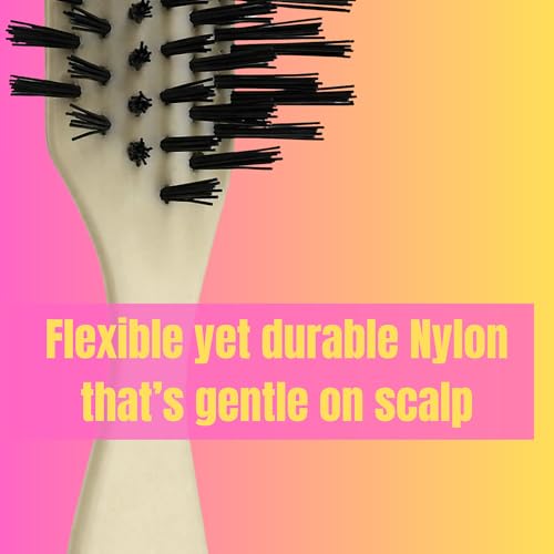 G.B.S Faux Ivory Nylon Bristle Hair Brush 7 3/8" for Detangling & Styling (2 Pack)