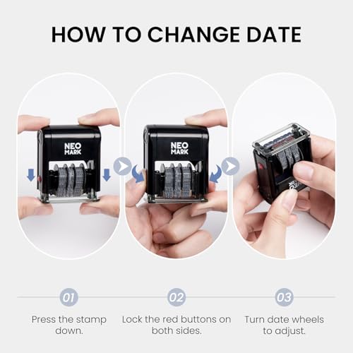 Large Self-Inking Date Stamp with Extra Ink Pad | 12-Year Adjustable