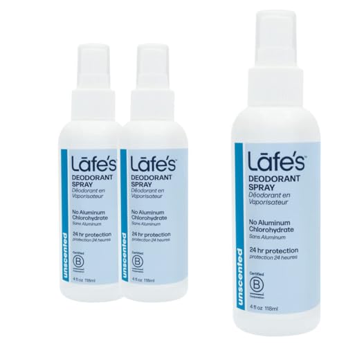 Lafe's Natural Deodorant Spray, Aloe Vera, 4oz - Pack of 3, Unscented