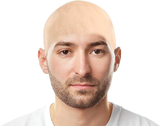 Bald Cap for Adults - 6 Piece Latex Wig Cap Costume Accessory for Halloween Parties | Black