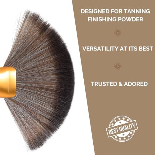 SunFX White Finishing Powder Brush | Large Fan Brush for Spray Tan