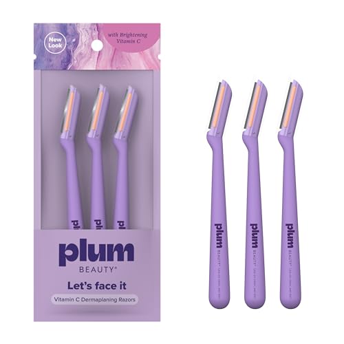 Plum Beauty Vitamin C Dermaplaning Razors - 3 Pack for Smooth Skin