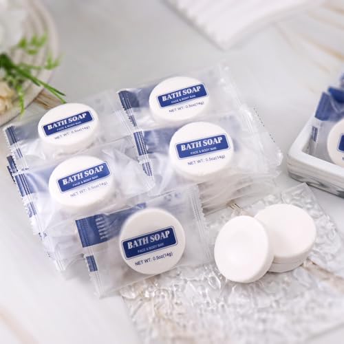 50 Pack Mini Soap Bars, 0.5 oz Individually Wrapped Travel Soaps