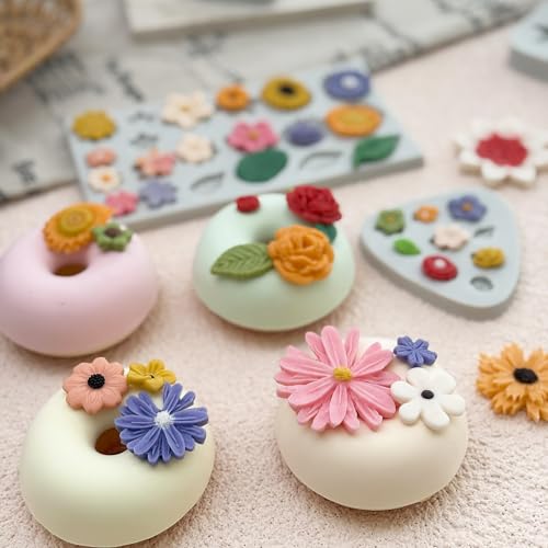 5-Piece Flower Silicone Molds for Cake & Candy Decorating