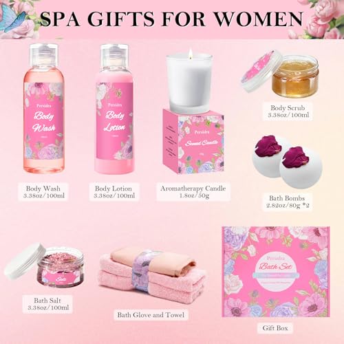 Persidra 9-Piece Spa Gift Set for Women, Self Care Bath & Body Kit