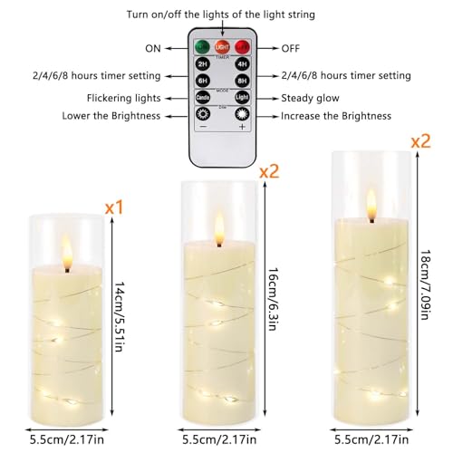 5-Pack Flameless Candles with Remote - Ivory LED Pillar Candles