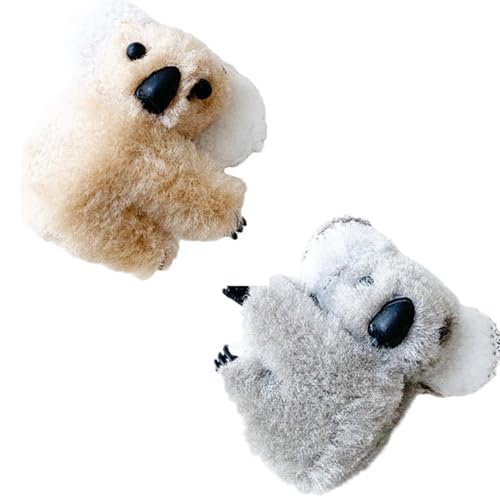 Cute Plush Koala Hair Clips - Small Animal Barrettes & Claws for Kids & Teens
