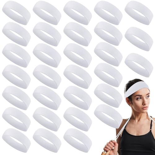 Hotop 30 Pcs Stretchy Sport Headbands for Women, Non-Slip Yoga Sweatbands