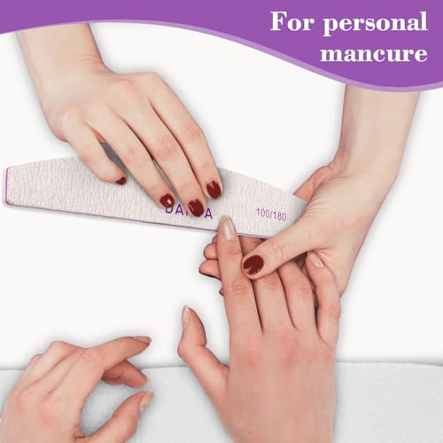 DARYA 100/180 Grit Nail Files - 100 Pcs Professional Double Sided Emery Boards