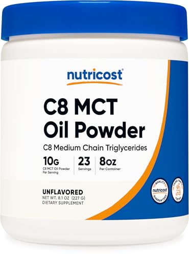 Nutricost C8 MCT Oil Powder - 95% Pure Keto Supplement, 8oz