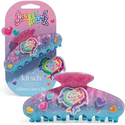 Lisa Frank Glitter Hair Clip - Dancing Dolphins Claw Clip for Women