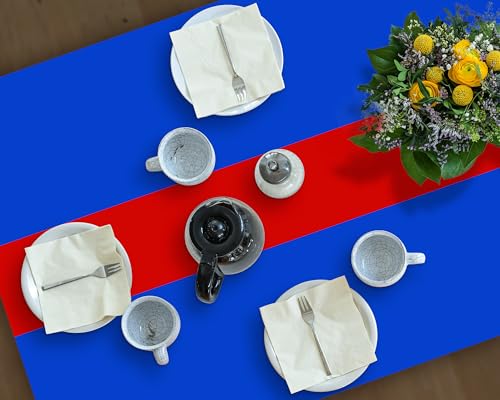 Oudain 3-Pack Disposable Tablecloths 54" x 108" - Blue & Red