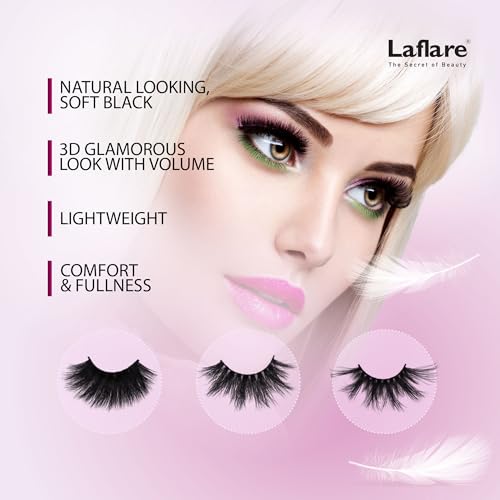 Laflare NY Max Volume 3D Mink Lashes Value Pack - 3 Pairs, NYMVP-15X3P