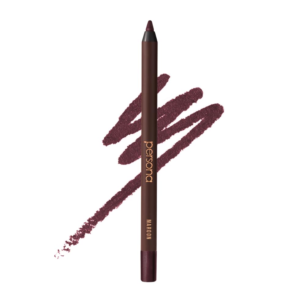 PERSONA 24HR Maroon Waterproof Eyeliner Pencil | Creamy, Smudgeable Pencil for Lash Line & Waterline | All-Day to All-Night Wear | Vegan, Cruelty-Free, Paraben-Free | Made in USA