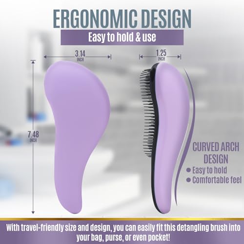 Gentle Wet Dry Detangling Hair Brush - Purple