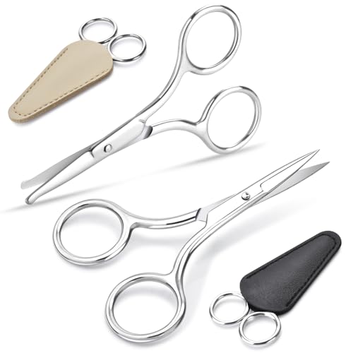 Facial Hair Grooming Scissors Set for Men & Women - 2 Pcs