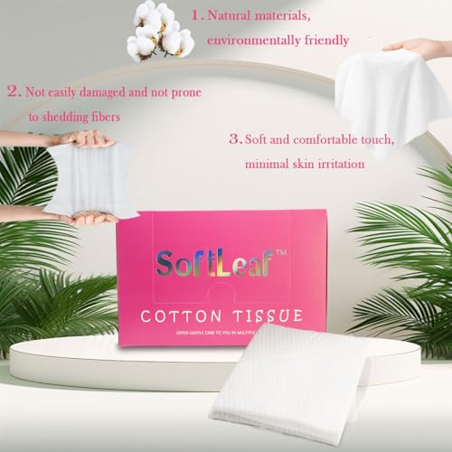 SoftLeaf Disposable Face Towels XXL - 72 Count (Pack of 2) for Gentle Skin Care