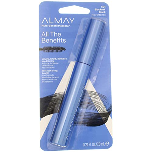 Almay One Coat Mascara Pack of 2 - Blackest Black, 0.24 oz