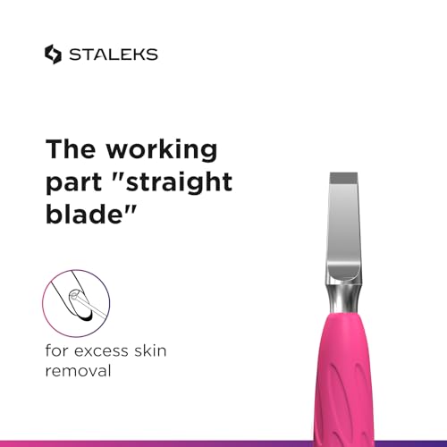 Staleks Pro UNIQ 10 Dual-Ended Manicure Pusher with Silicone Handle