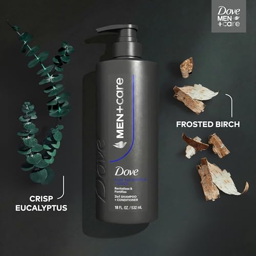 Dove Men+Care Eucalyptus & Birch 2-in-1 Shampoo & Conditioner 18oz | Strengthening Men's Hair Care