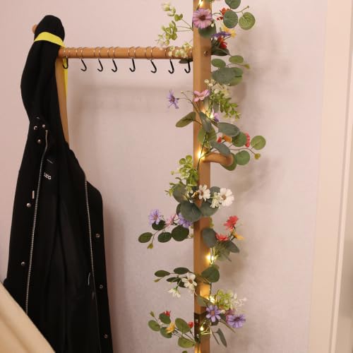 Daisy Garland Fairy Lights - 20 LED Eucalyptus Vine String Lights with Timer for Home, Bedroom, and Party Decoration