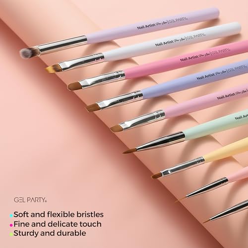 21-Piece Pastel Nail Art Brush Set for Gel, Acrylic & Ombre Manicure