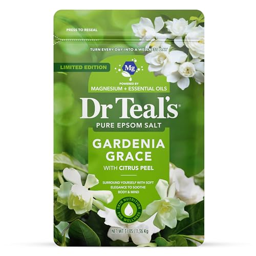 Dr Teal's Gardenia Grace Epsom Salt, 3 lbs - Stress Relief & Relaxation