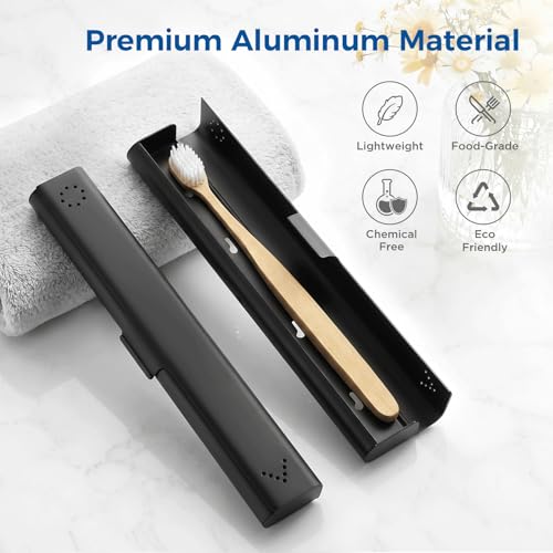 Joycation Aluminum Toothbrush Travel Case - Durable Portable Holder