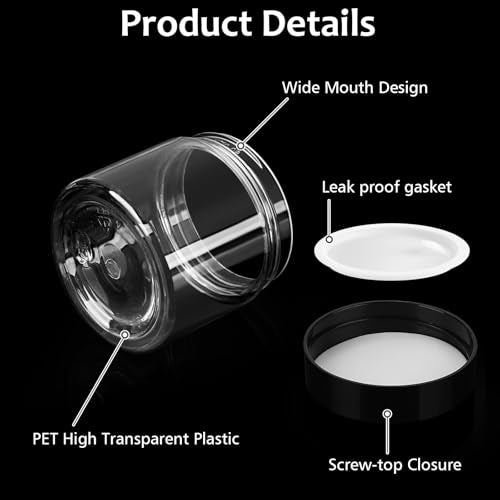Accmor 2 oz Leakproof Cosmetic Jars with Lids - 4 Pack
